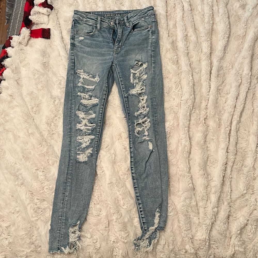 American eagle jeans light wash next level stretch size 6 regular